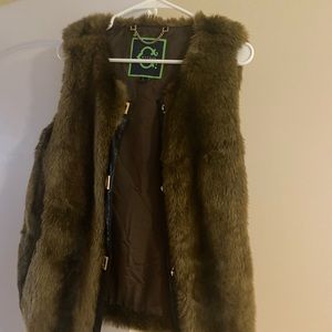 Brown (Faux) Fur Vest